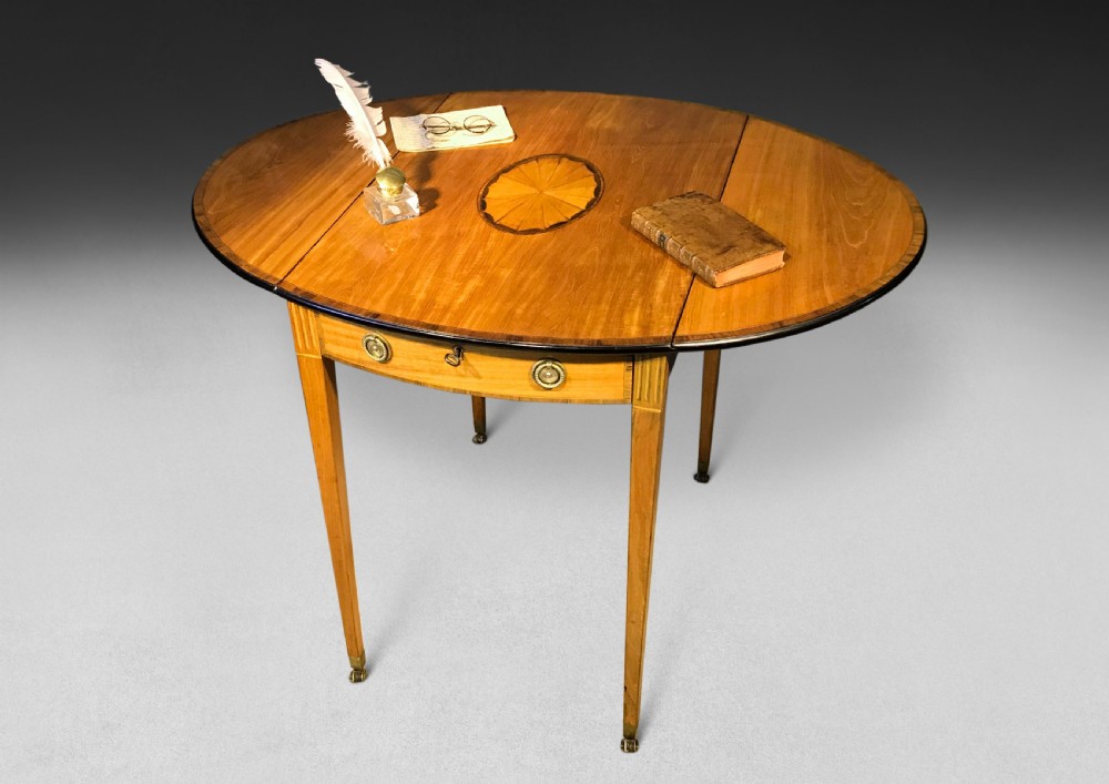 George III Satinwood & Rosewood Pembrook Table 