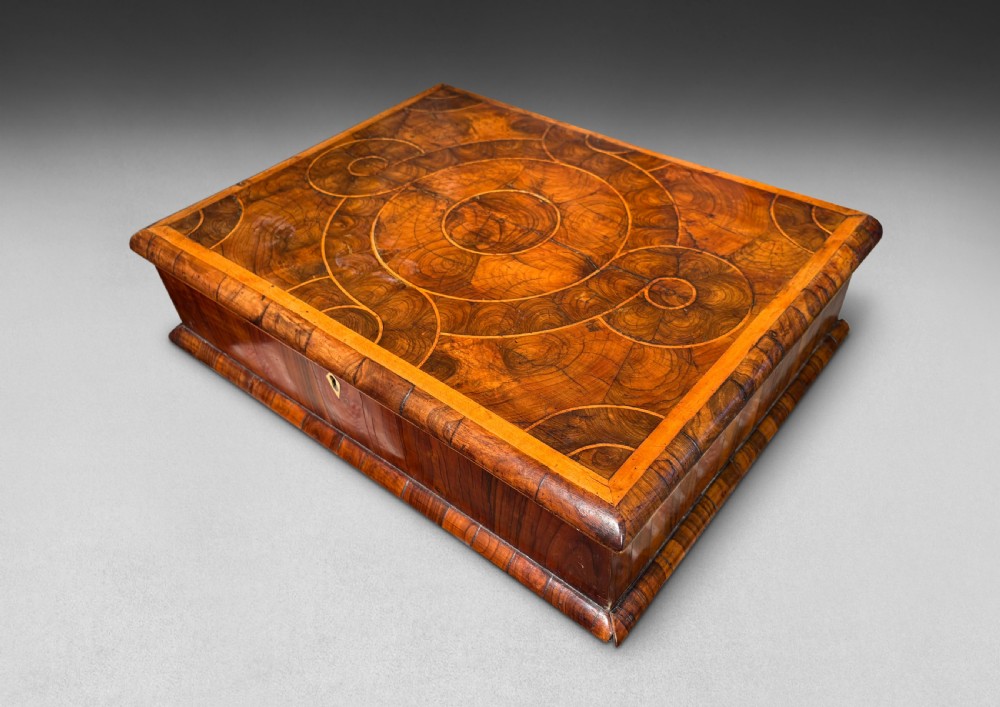 
A William & Mary walnut oyster-veneered lace box View VI