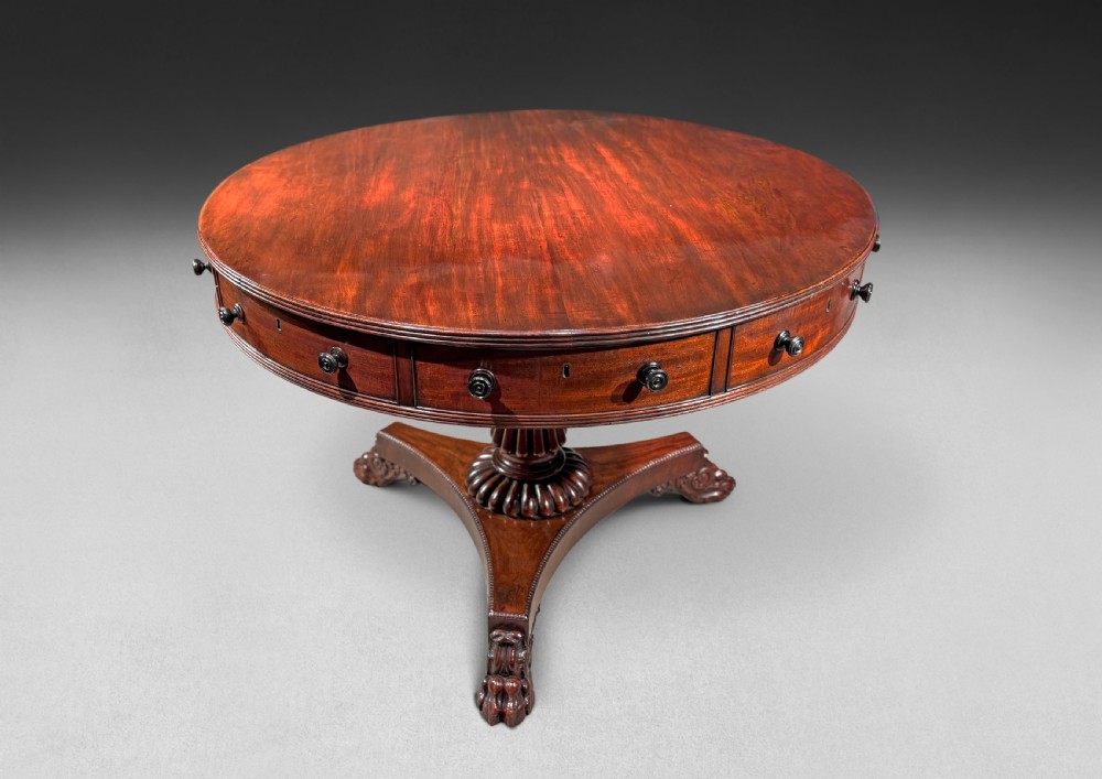 Regency Mahogany Drum Table by Gillows