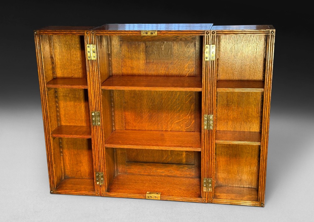 William IV Oak Folding Campaign Bookcase View II