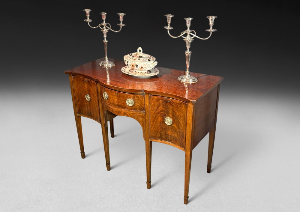 George III Period Mahogany Serpentine Sideboard