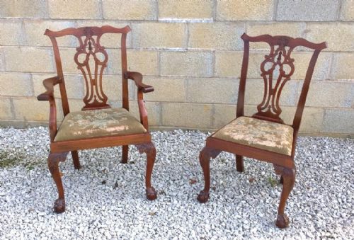 fig 2. Set of 12 Chippendale mahogany dining chairs.