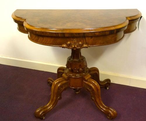Burr Walnut Card Table from 18oos