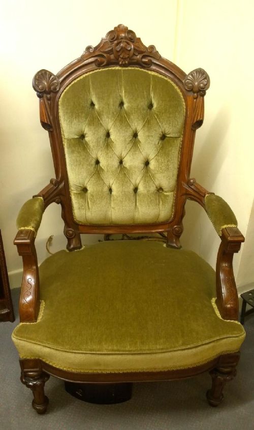 Handsome 19th Century Open Arm Chair.