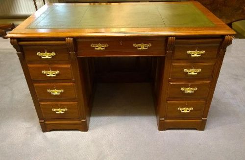 Good Looking Walnut Kneehole Desk. 19th Century