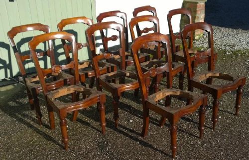 10 Victorian Antique Dining Chairs in Mahogany