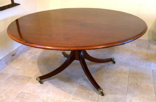 A Rare Large Mahogany Pedestal Dining Table from Around 1800