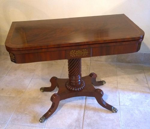 Regency Tea Table on Barley Twist Pedestal and Splay Leg