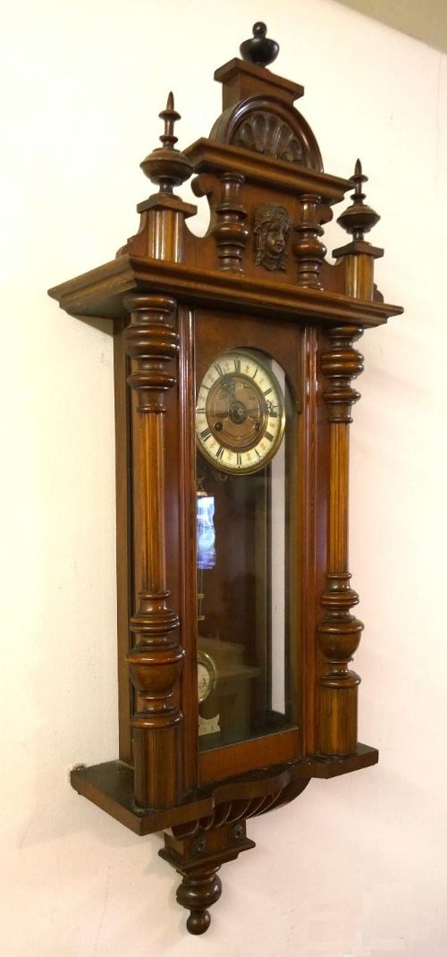 Small Vienna Wall Clock, Walnut Case