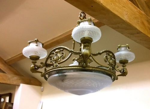 Exceptional Example of Bronze Early 1900s Light Fitting.