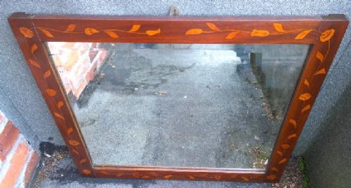 Dutch Marquetry Wall or Overmantle Mahogany Mirror