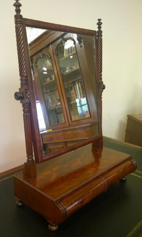 Early 1800s Mahogany Toilet Mirror