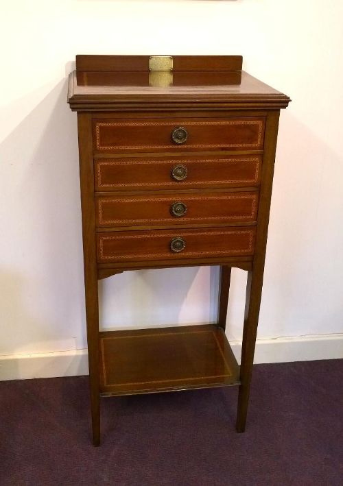 Very Tidy Inlaid Mahogany Music Cabinet.
