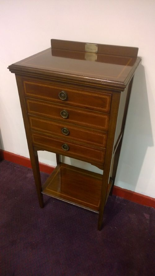 fig 2. Very Tidy Inlaid Mahogany music cabinet.