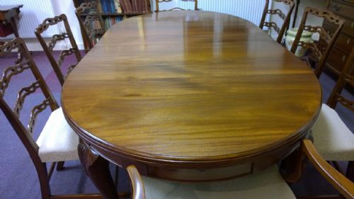 fig 1. Oval Ended Mahogany Extending Dining Table