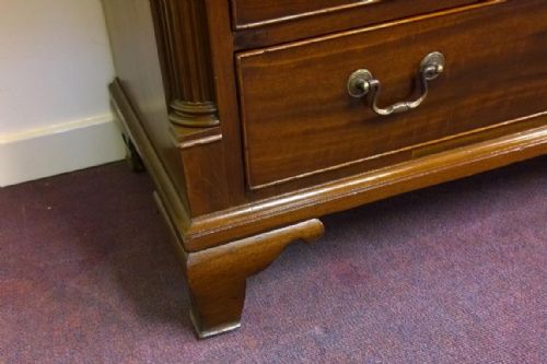 MOST IMPRESSIVE GEORGIAN MAHOGANY BUREAU WITH CHIPPENDALE INTERIOR - ADDITIONAL PHOTO 4