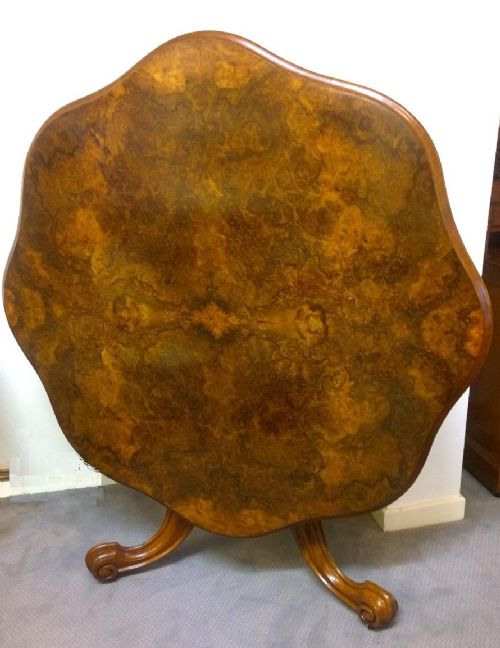 Amazing Grain on This Burr Walnut Centre / Dining Pedestal Table.