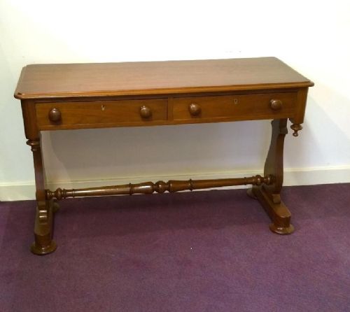 19thc Mahogany Stretcher Table, Writing Table