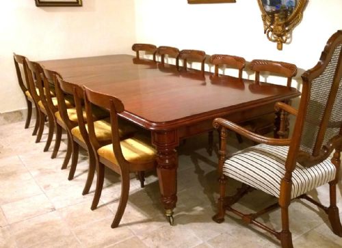 fig 1. 19th Century Mahogany 12 .14 seat dining table