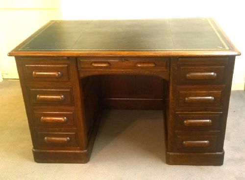 An Oak Kneehole Writing Desk Circa 1900