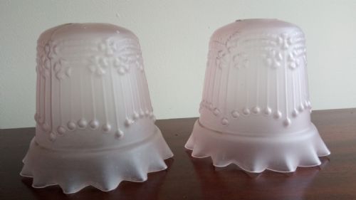 Pair of Early 1900s Fine Glass Lamp Shades