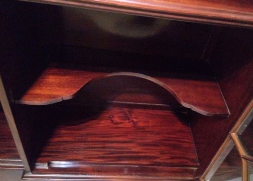 FINE EDWARDIAN BREAKFRONT OPEN BOOKCASE LOVELY ORIGINAL FINISH - ADDITIONAL PHOTO 2