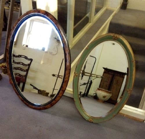 Two Retro Oval Mirrors