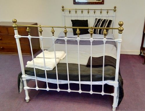 19thc ( Victorian ) Cast and Brass 4ft Bed.