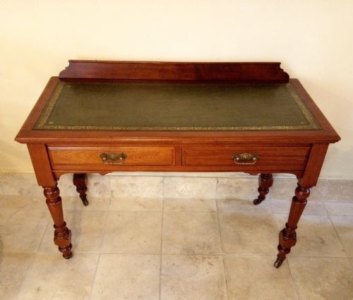 Writing Table in Walnut C1900, Very Tidy/original Handles.
