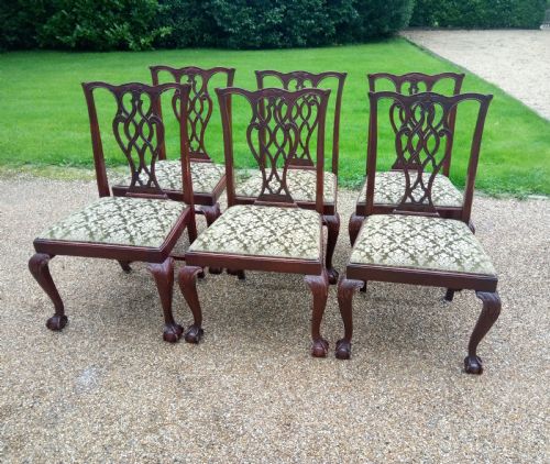 Set of 6 Chippendale Style Chairs Early 20thc