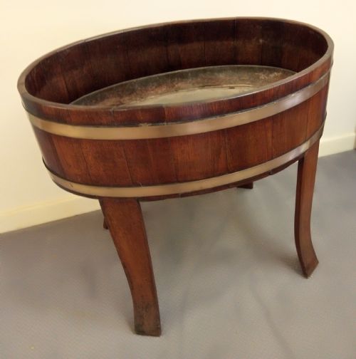 Oval Oak Planter or Wine Cooler
