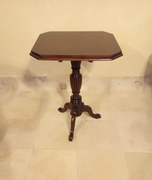 Clean and Tidy Snap Top Occasional Table on Pretty Pedestal.