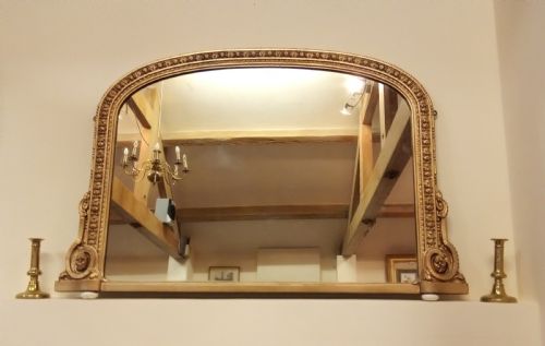 Superb Detail, Gilt Overmantle Mirror 1860s