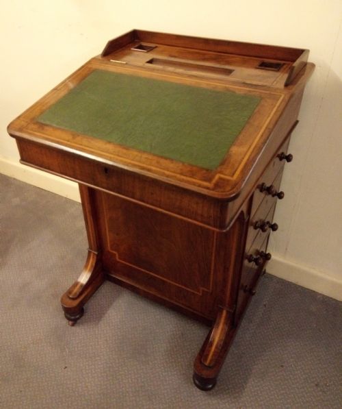 Inlaid Walnut 19th Century Davenport Desk