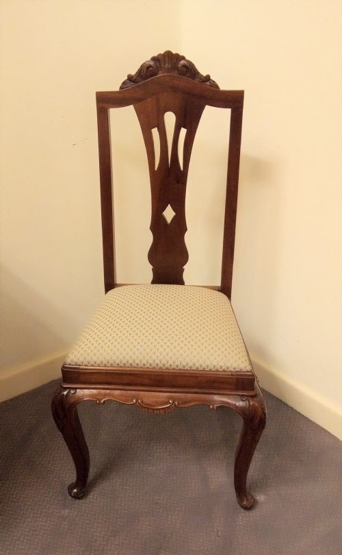 Pretty French Dressing Table Chair in Walnut