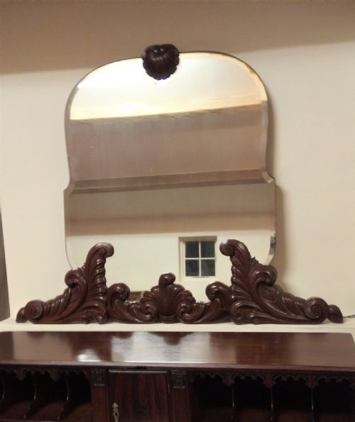 Art Deco Italian Mirror / Overmantle with Impressive Carving