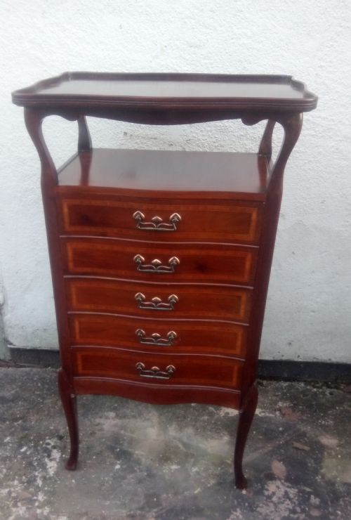 Inlaid Nouveau Music Cabinet in Mahogany