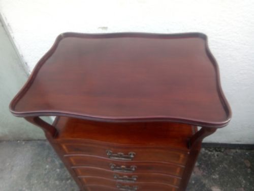fig 1. Inlaid Nouveau music cabinet in mahogany