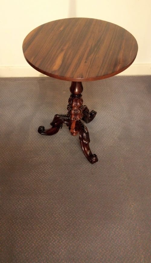 Rosewood Wine or Lamp Table on Stunning Pedestal