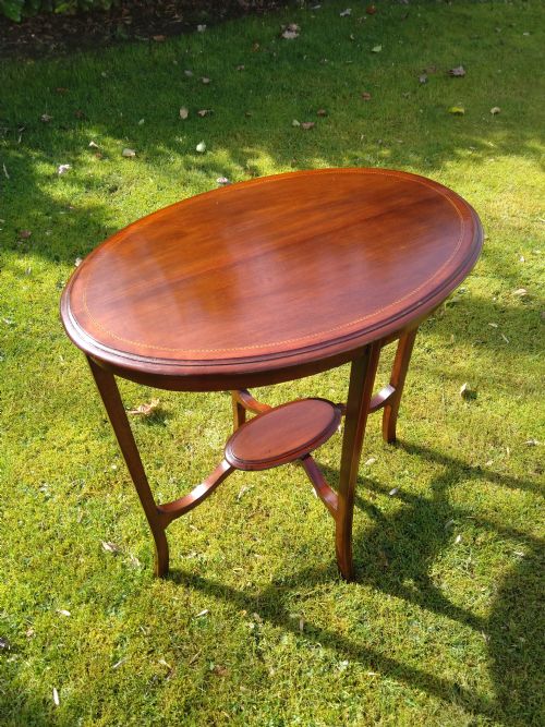 Mahogany Inlaid Occasional Table, Early 1900s