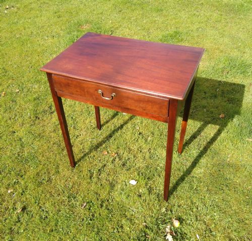 Clean Mahogany Side Table with Drawer.