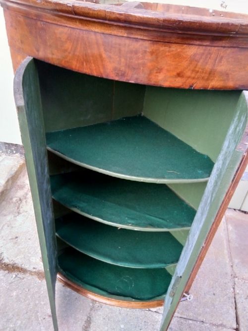 fig 1. Bow front corner cabinet in Oak