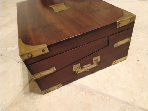 19THC MAHOGANY WRITING BOX SLOPE - ADDITIONAL PHOTO 2