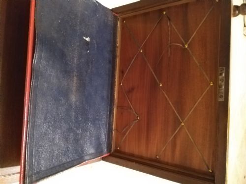 19THC MAHOGANY WRITING BOX SLOPE - ADDITIONAL PHOTO 3