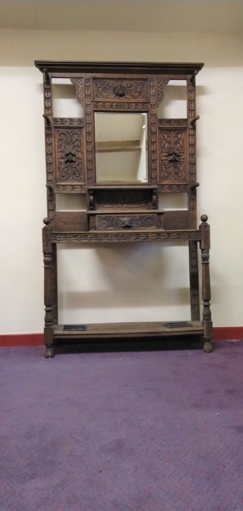 Carved Oak Hall Stand. C 1900