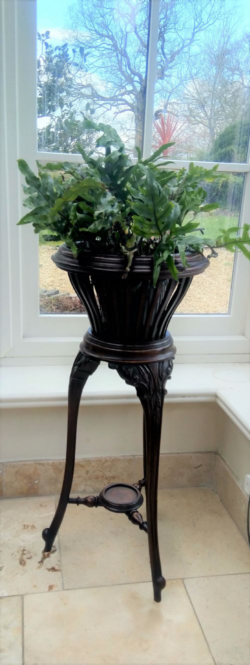 Rare Victorian Basket Jardiniere on French Cabriole Leg.