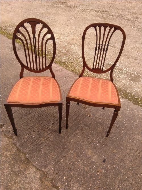 TWO SHERATON REVIVAL INLAID BEDROOM CHAIRS - ADDITIONAL PHOTO 1