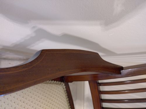 INLAID MAHOGANY ELBOW DESK CHAIR - ADDITIONAL PHOTO 3