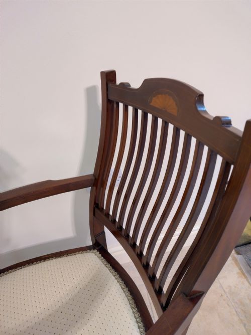 INLAID MAHOGANY ELBOW DESK CHAIR - ADDITIONAL PHOTO 6