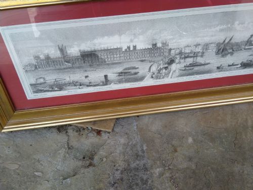 ALONG THE THAMES HUGE LONDON ENGRAVING FOR LONG WALL - ADDITIONAL PHOTO 1